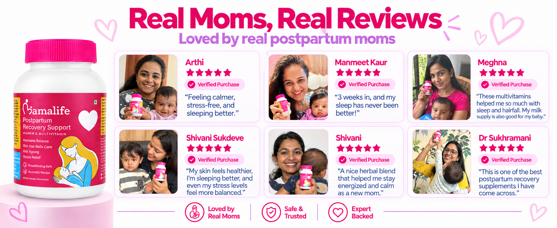 Mamalife Lacta Heal Postpartum Multivitamin with Shatavari, Ashwagandha, Brahmi & Iron | Improves Breast Milk Supply | Supports Hormonal Balance & Postpartum Recovery | 60 Capsules | 30 Day Supply
