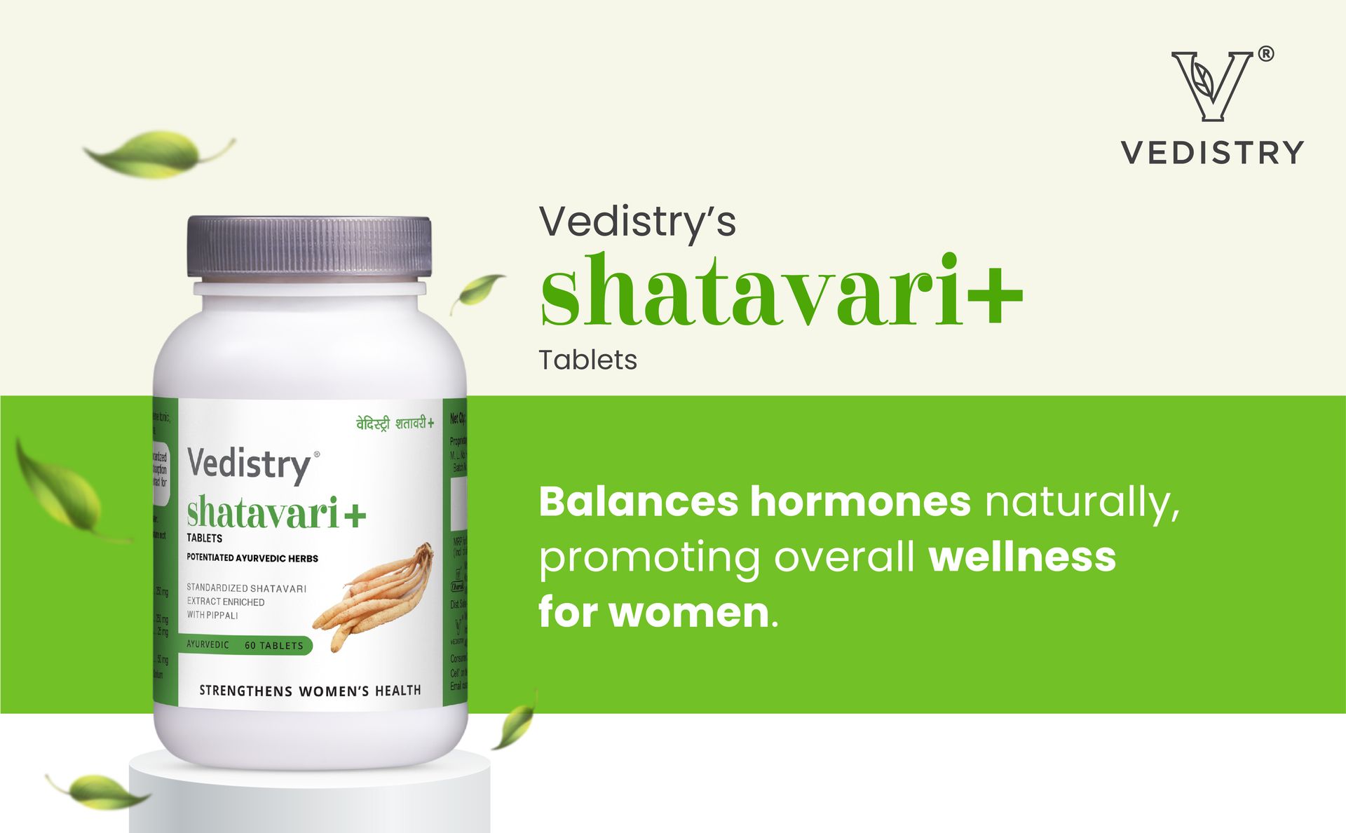 Vedistry Shatavari+ Tablets with Shatavari & Piperine to Maintain Hormonal Balance & Promote Fertility | Ayurvedic Tablet to Boost Health, Vitality & Reduce Weakness, Fatigue, Poor Metabolism, Menstrual Irregularity | Improves Lactation and Provides Energy, Strength, Rejuvenation & Revitalization for Women – 60 Tablets (Pack of 1)