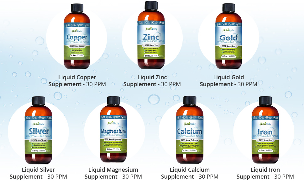 NutriNoche Colloidal Silver Liquid Supplement - Premium Silver for Immune Support - (1) Gallon Bottle - 99.99% Ultra Pure Crystalline Nano Particles - 30 ppm