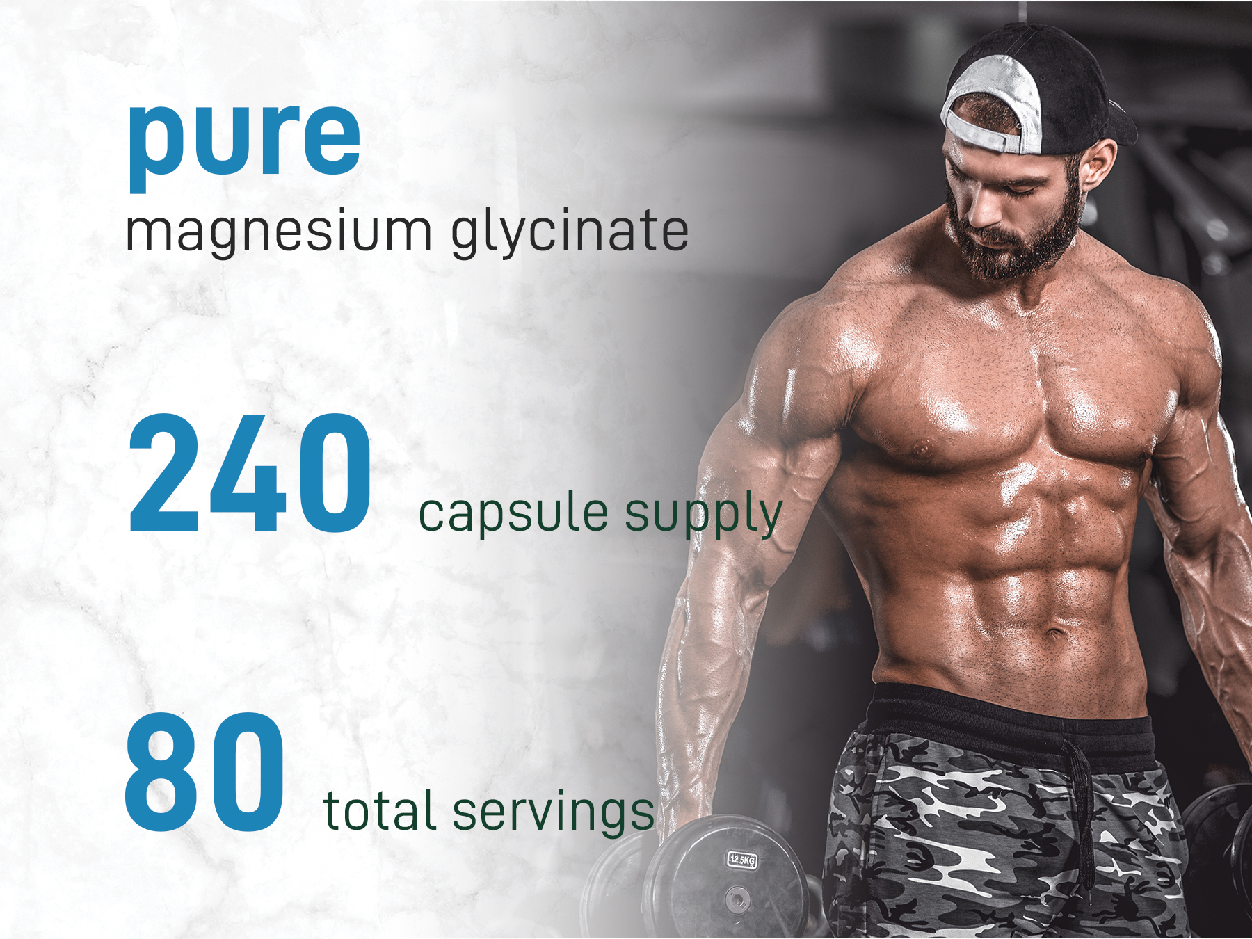Micro Ingredients Pure Magnesium Glycinate 400mg Per Serving, 240 Capsules | Chelated Mineral Supplements with Elemental Form | Non-GMO, Filler Free