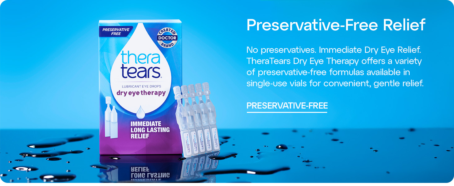TheraTears Dry & Tired Eye Drops, Preservative-Free Vials, 30 Ct