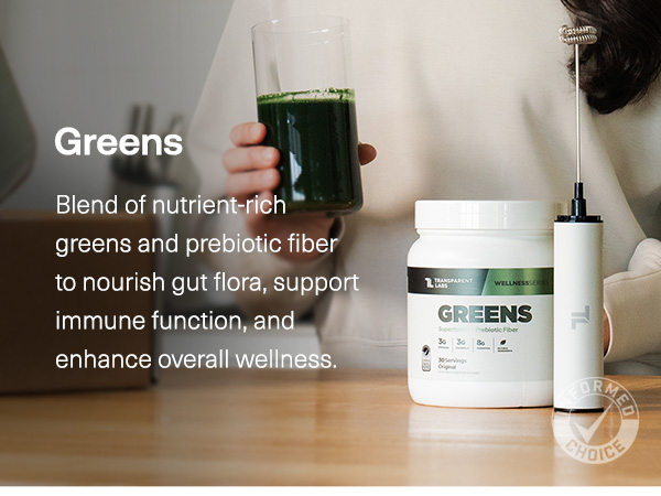 Transparent Labs Prebiotic Greens - Superfood Powder & Antioxidants Supplement with Organic Spirulina, Chloerra, Acacia, & Green Banana Powder - 30 Servings, Unflavored