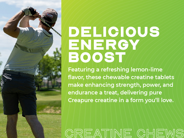 Muscle Feast Creapure Creatine Monohydrate Chewables, Lemon Lime, 120 Tabs