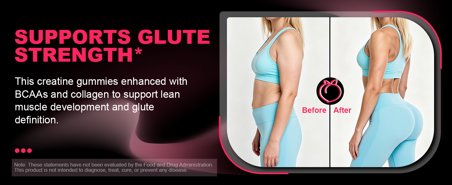 Creatine Gummies for Women, Creatine Monohydrate Gummies with Collagen