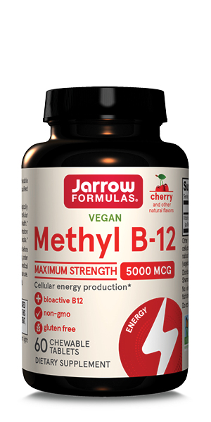 Jarrow Methyl Vitamin B-12 5000 mcg, Cellular Energy, 60 Chewable Tablets
