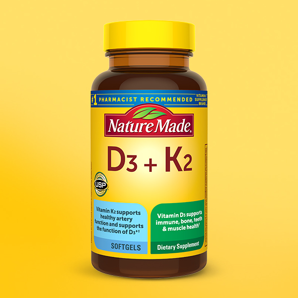 Nature Made Vitamin D3 K2 Supplement, 30 Softgels