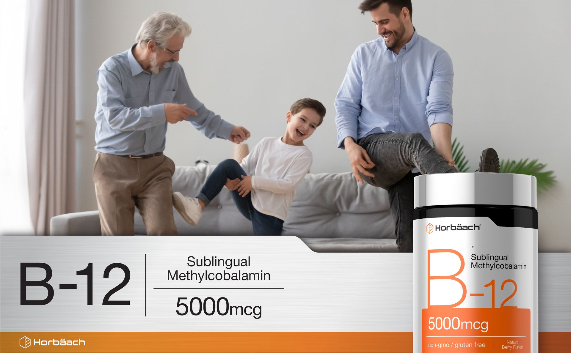 Horbäach B12 Vitamin 5000 mcg | 120 Fast Dissolve Tablets