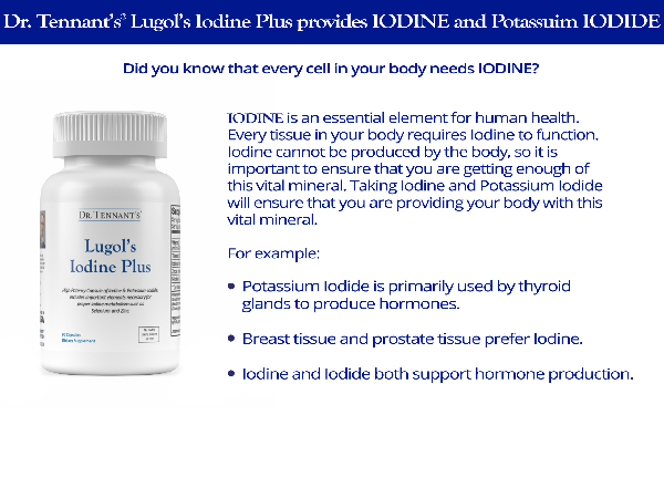 Lugol's Iodine Supplement Plus | Potassium Iodide with Selenium, Zinc & Co-Factors | Thyroid & Breast Health Support | 90 Servings – 3 Month Supply 12.5 mg | Dr. Tennant's