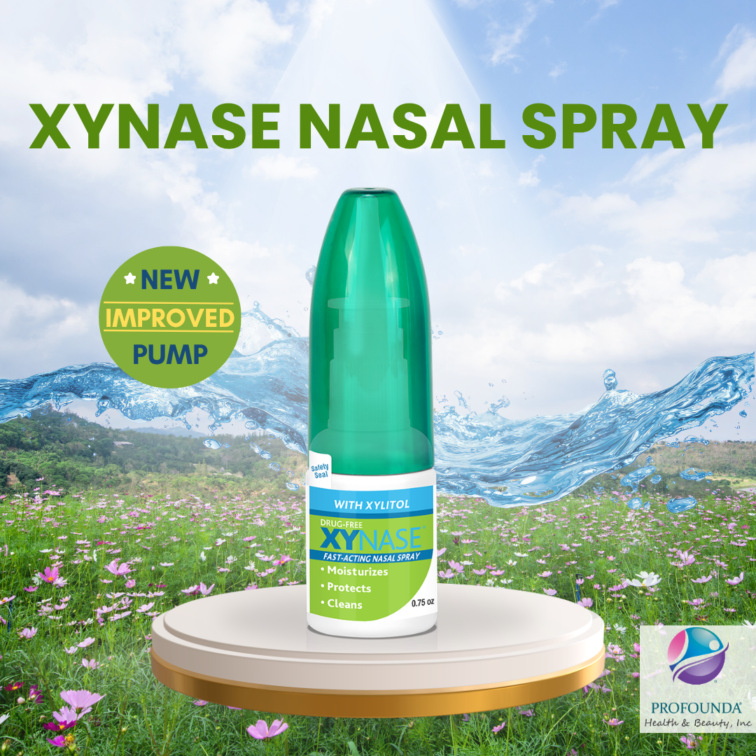Xynase® Nasal Spray with Xylitol (0.75 fl oz) - All Natural Saline Gentle Relief for Congestion, Allergies, and Sinus Pressure, Safe for All Ages