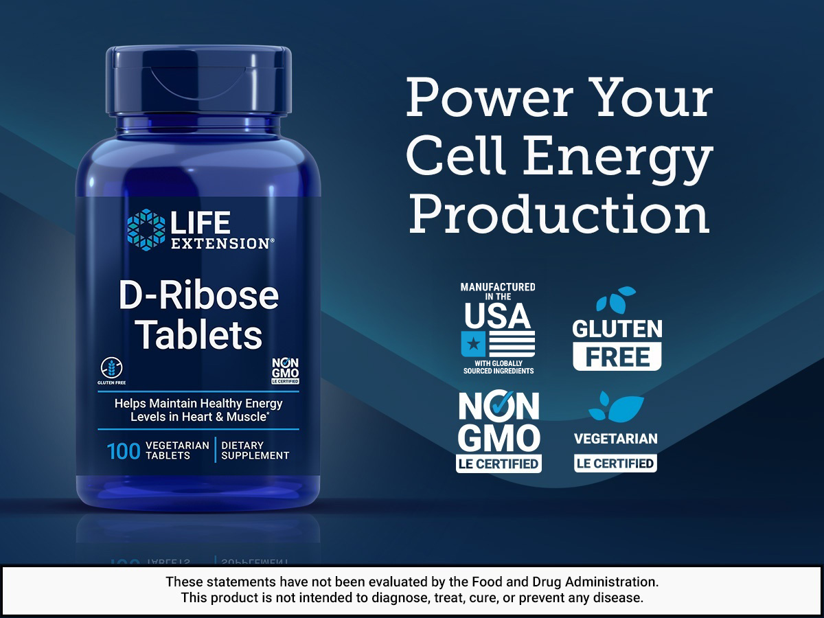 Life Extension D-Ribose Tablets, 100 Tablets