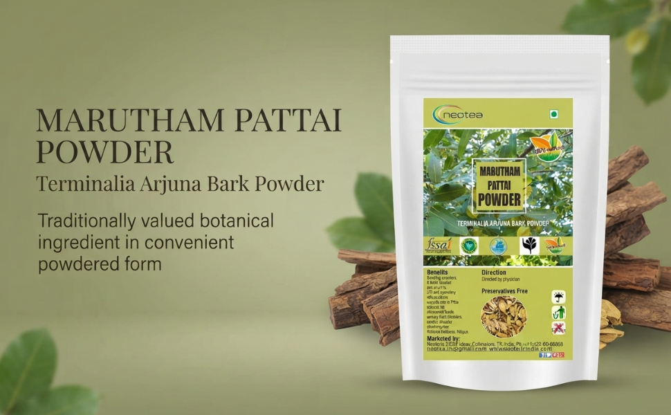 Neotea Marutham Pattai Powder | Terminalia Arjuna | 300 GM pack of 1