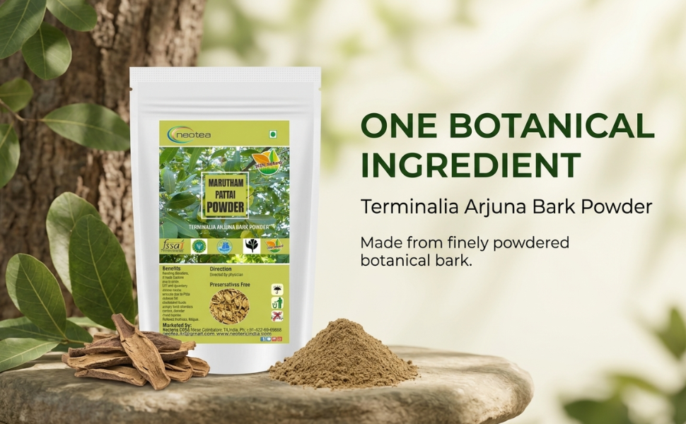 Neotea Marutham Pattai Powder | Terminalia Arjuna | 300 GM pack of 1