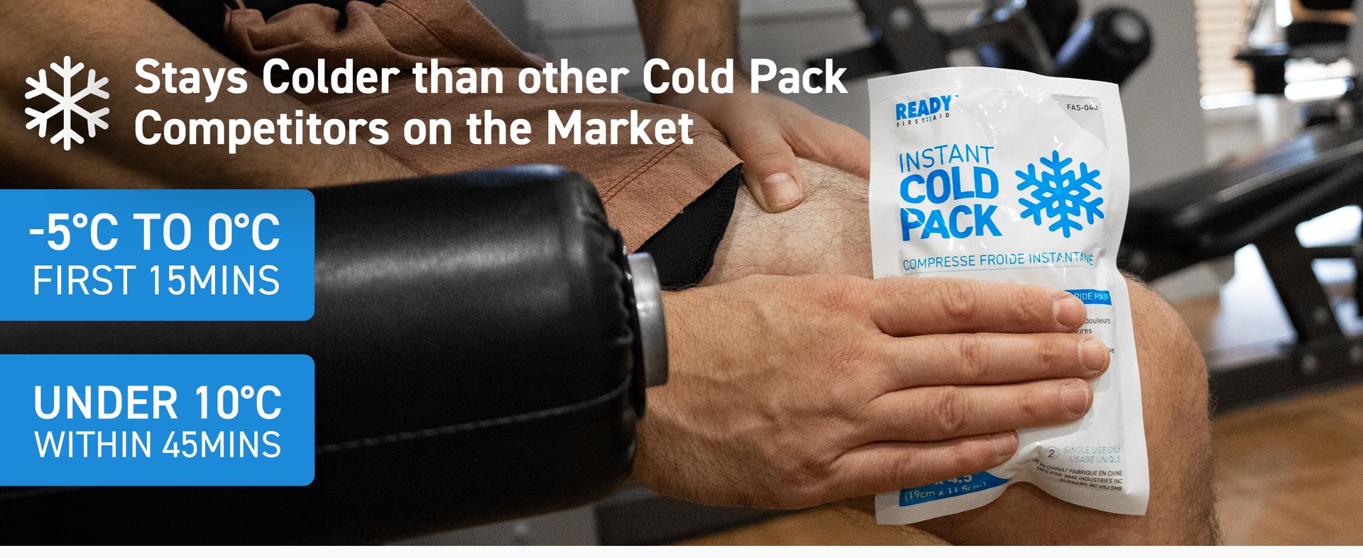 Ready First Aid Instant Cold Packs for Injuries 7.5 x 4.5" (6 Pack, Medium)