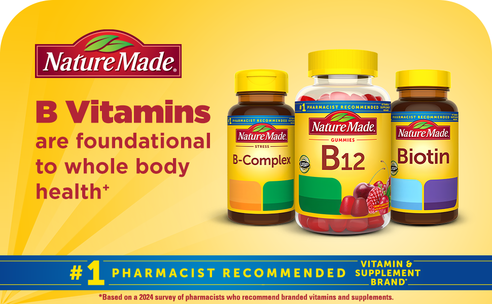 Nature Made Vitamin B Complex Gummies, 60 Pectin Based Gummies