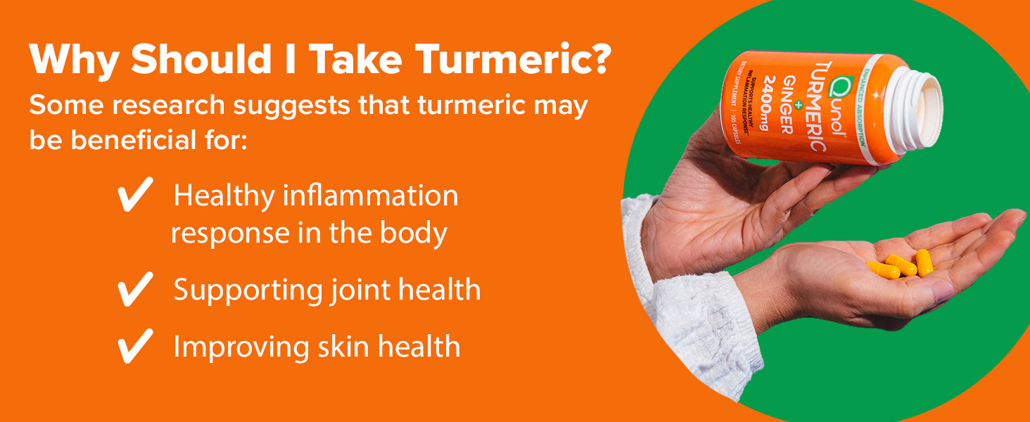 Turmeric Curcumin with Black Pepper & Ginger, 2400mg Turmeric Extract with 95% Curcuminoids, Extra Strength Supplement,