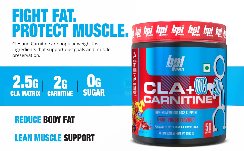 BPI Sports CLA + Carnitine – Conjugated Linoleic Acid – Performance, Lean Muscle – Caffeine Free – For Men & Women – 300 gms– 50 servings – Watermelon