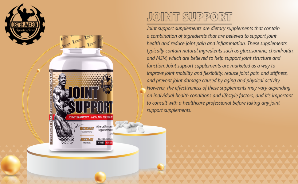 Dexter Jackson Joint Support | Advanced Formulation for Overworked Joints | 90 Tablets | Promotes Mobility & Joint Health