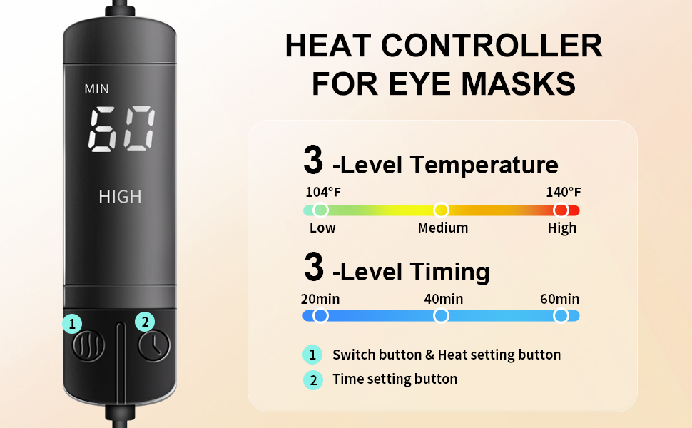 SELLASTIC Premium Heated Eye Mask for Dry Eyes,Sinus,Migraine,Sleeping | USB Heating Wired Eye Care Mask with 3 Temperature & 4 Time Control,Sleep Mask Stress Relief Relax Eye Strain,Puffy,Warm Compress for Eyes