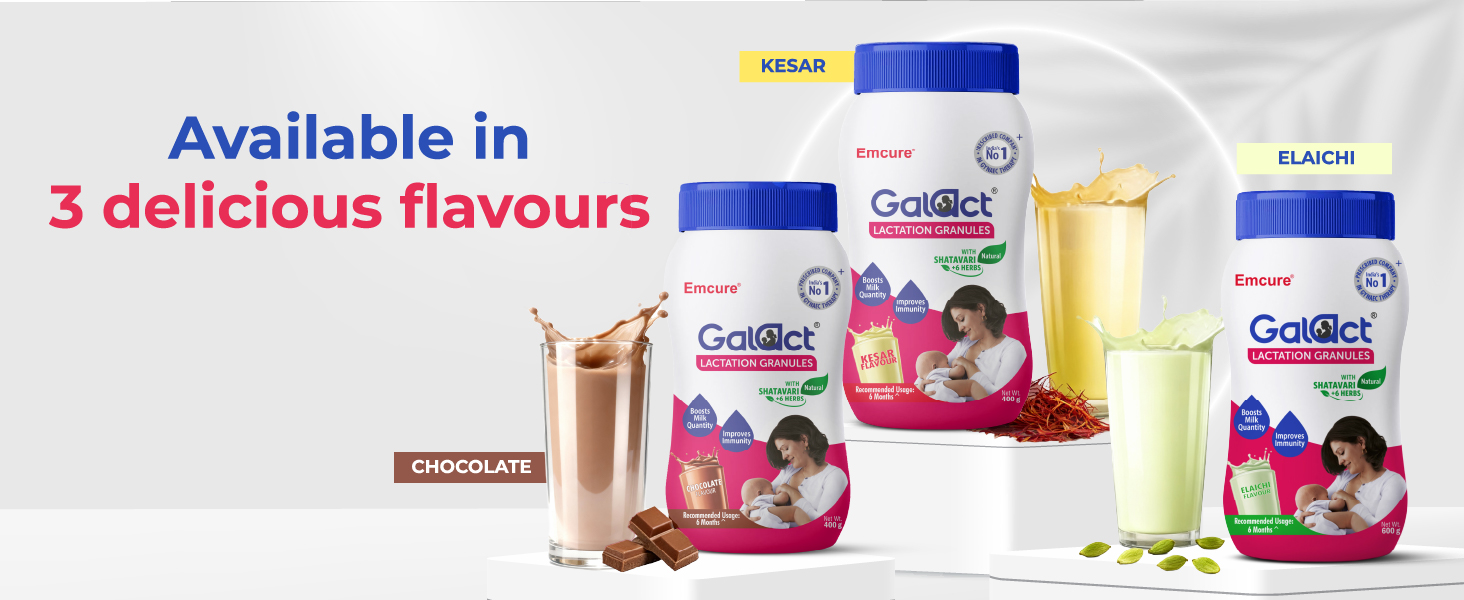 Galact Lactation Granules 400g | India's Only Brand with 100+ Patient Clinical Trial | Lactation Supplement for Breastfeeding | 4X Milk Boost | Shatavari & 6 Herbs | 20 Days Pack | Elaichi Flavour