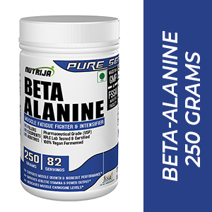 NutriJa Beta Alanine Powder 250g | Pineapple Flavor | Pre Workout Amino Acid Supplement | Supports High Intensity Training, Workout Endurance & Training Performance | Gym Supplement (Pack of 1)