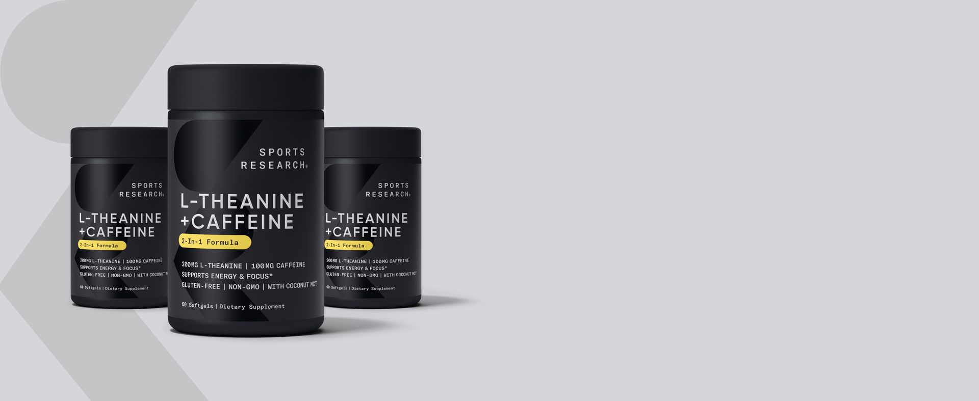 Sports Research® L-Theanine + Caffeine Nootropic Supplement - 60 Softgels