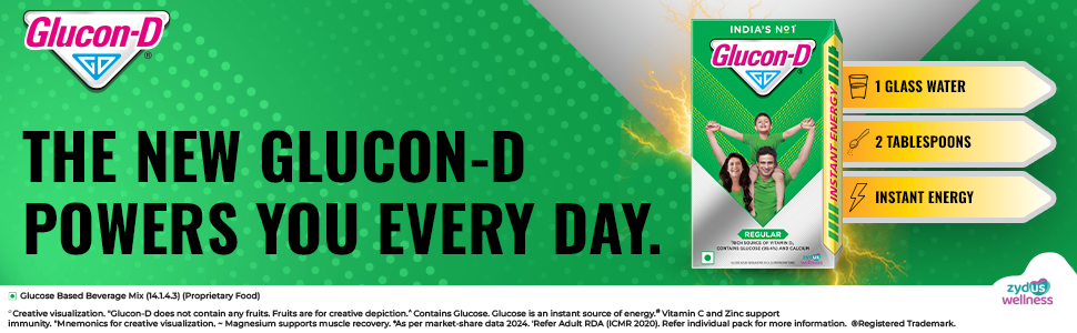 Glucon-D Instant Energy Drink Powder Refill 1KG | Energy, Recovery, Immunity | Regular