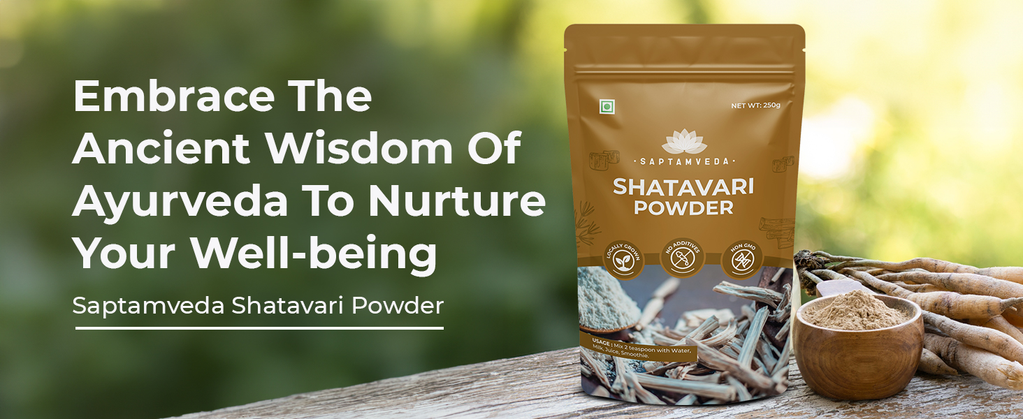 SAPTAMVEDA Premium Shatavari Root Powder 100gm For Women| Ayurvedic Asparagus Racemosus Support To Balance Women's Hormones & Lactation | Satavari Kizhangu Podi/Chittamoothi Podi