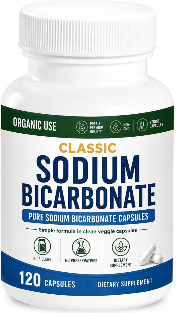 האותיות הקטנות של Sodium Bicarbonate 650 מ"ג שימוש אורגני טבעי Sodium Bicarbonate אבקת גלולות Sodium Bicarbonate Tablet (caps) Stomach Acid Alkalinity 120caps