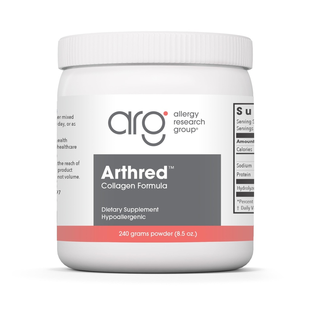 Allergy Research Group Arthred תוסף - אבקת קולגן לגברים ונשים, 10.5g Collagen Peptides, Bovine Sourced, אבקת Arthred, Formula, hydroagen Collagen - 8.5 Ozlyzed Collagen