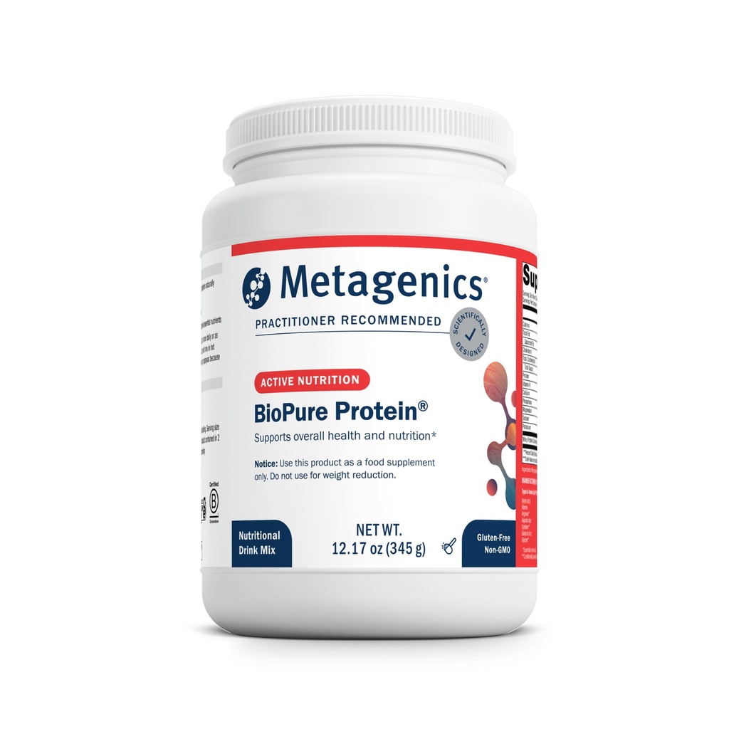 Metagenics bioPure חלבונים - אבקת חלבון Whey עם Immunoglobulins - 16 גרם חלבון - עם Serine, L-Histidine & Magnesium - non-GMO & Gluten-Free - 12.17 oz