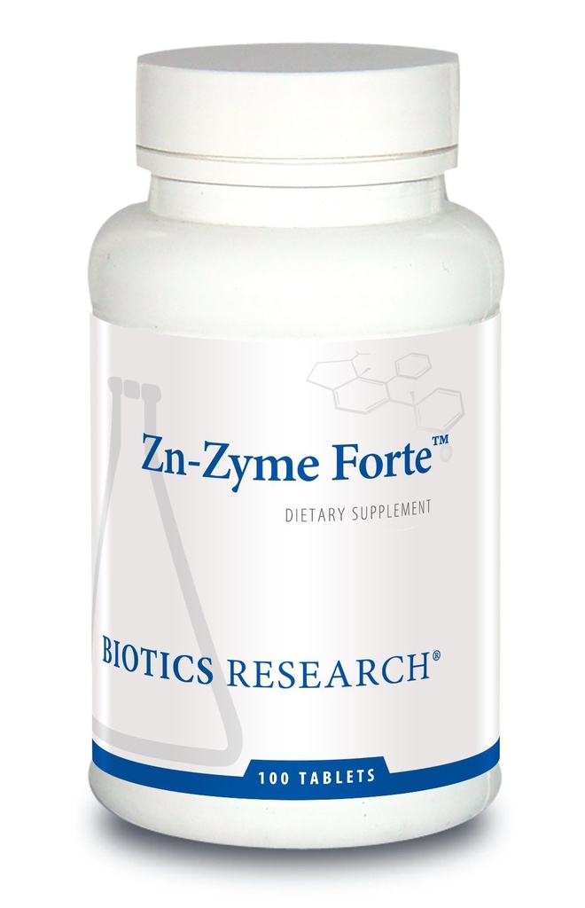 Biotics Research Zn-Zyme Forte 25 מ"ג Zinc, Immune System Support, Optimal cell Function, Tablet-מבוסס על נוגדי חמצון נוספים. 100 טבליות