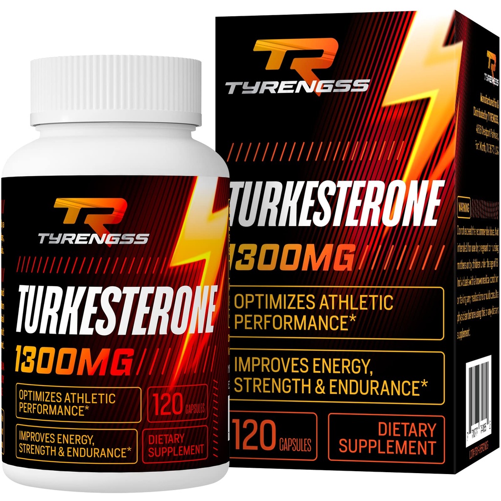 טסטוסטרון Booster, Turkesterone תוסף 1300 מ"ג כוח גבוה (Ajuga Turkestanica לחלץ Std. עד 20% טסטוסטרון), עבור אתלטיק ביצועים & מסת שריר, 120 קפסולות