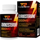 טסטוסטרון Booster, Turkesterone תוסף 1300 מ"ג כוח גבוה (Ajuga Turkestanica לחלץ Std. עד 20% טסטוסטרון), עבור אתלטיק ביצועים & מסת שריר, 120 קפסולות