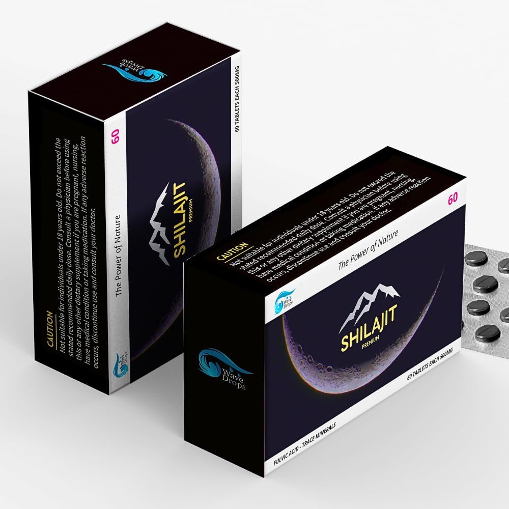 100% כוח מקסימלי טהור Shilajit Resin טבליות: אנרגיה, מטבוליזם, חסינות - 85 + Trace מינרלים & Fulvic Acid - טבליות שילאג'יט טבעי