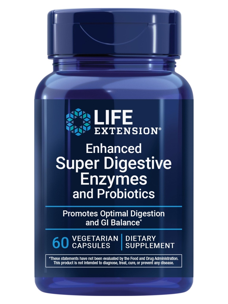 החיים הרחיבו את Super Digestive Enmes and Probiotics - B. coagulans Probiotic, 10 Digestive Enzymes - תומך Digest, Comfort & GI Balance - Non-GMO, Vegetarian - 60 קפסולות