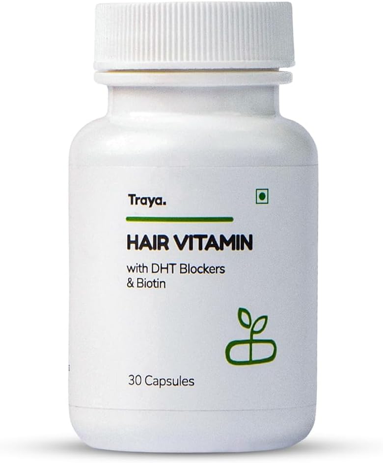 Sheltr שיער ויטמינים קפסולות, Natural DHT Blocker & Biotin קפסולות לצמיחה שיער, שיער Fall Control, מכיל 12 mcg Biotin, ויטמין, אומגה 3 & Bhringraj (30 Multivitamins לשיער)