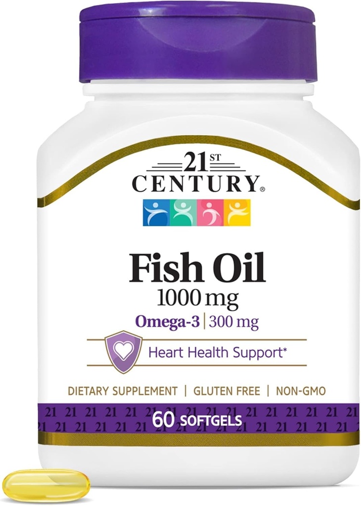 שמן דגים במאה ה-21 1000 מ"ג Softgels, 60 הרוזן (Pack of 2)