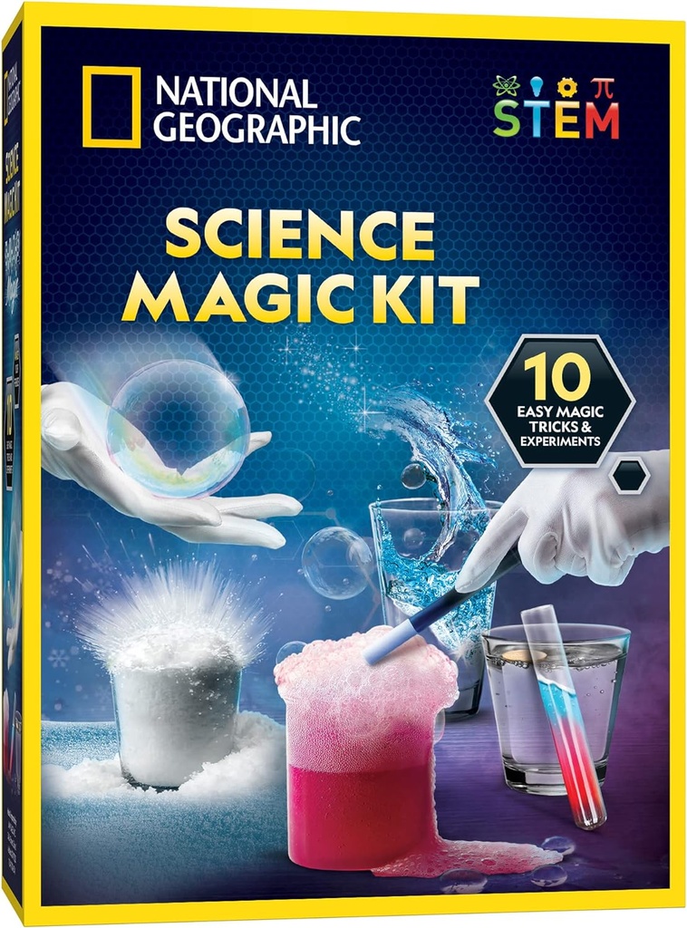 National Geographic Magic Chemistry Set - Science Kit for Kids with 10 Tricks, STEM Projects and Science Experiments, Science Toys, Great Gift for Boys and Girls 8-12