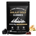 חניכיים שילאג'יט, Pure ההימלאיה Shilajit Gummies Gold, No added Sugar non-GMO 100% טבעי אורגני, Ashwagandha, Gokshura, Fulvic Acid & 85+ Trace מינרלים לגברים, נשים | 60 מסטיק