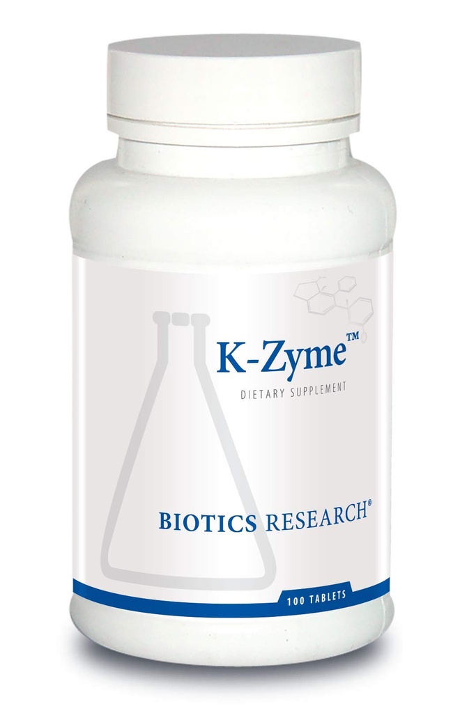 Biotics Research K ZymeTM Potassium, 99 מיליגרם, תומך בתפקוד Cardiovascular, Electrolyte Balance, Nerve Transmission, פעילות שרירים, Superoxide Dismutase, Catalase.100 Tablet