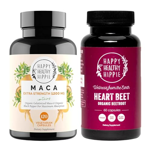 Happy hippie Beetroot כמוסות & אורגני Maca Energy Pills & Libido Enhancer