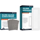 Silver Calcium Alginate Dressing (4'x4'10Pcs) + Island Dressing(4" x 10" 25Pcs)