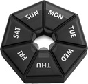 עוד ארגן גלולות שבועיות גדול יותר, XL 7-Sided Portable Pill Box מקרה עבור ויטמין / שמן שמן שמן / פילים / Supplements - דלקת פרקים ידידותי