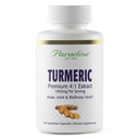 גן עדן אורגני Turmeric Rhizome 4:1 לחלץ, Active Whole Spectrum לחלץ, Super Potent, Ultra Pure, טבעוני, non-GMO, Gluten Free, 90 קפסולות צמחוניות