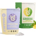אבקת gnarly Nutrition Creatine, Unflavored (16.05oz) ו Gnarly Performance Greens Lemon Mint (11.64 oz)