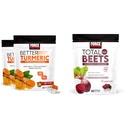 כוח גורם טוב יותר Turmeric 120 צ'אדות רכות ו- Total Beets 60 צ'אדות רכות בונדלה לבריאות הלב