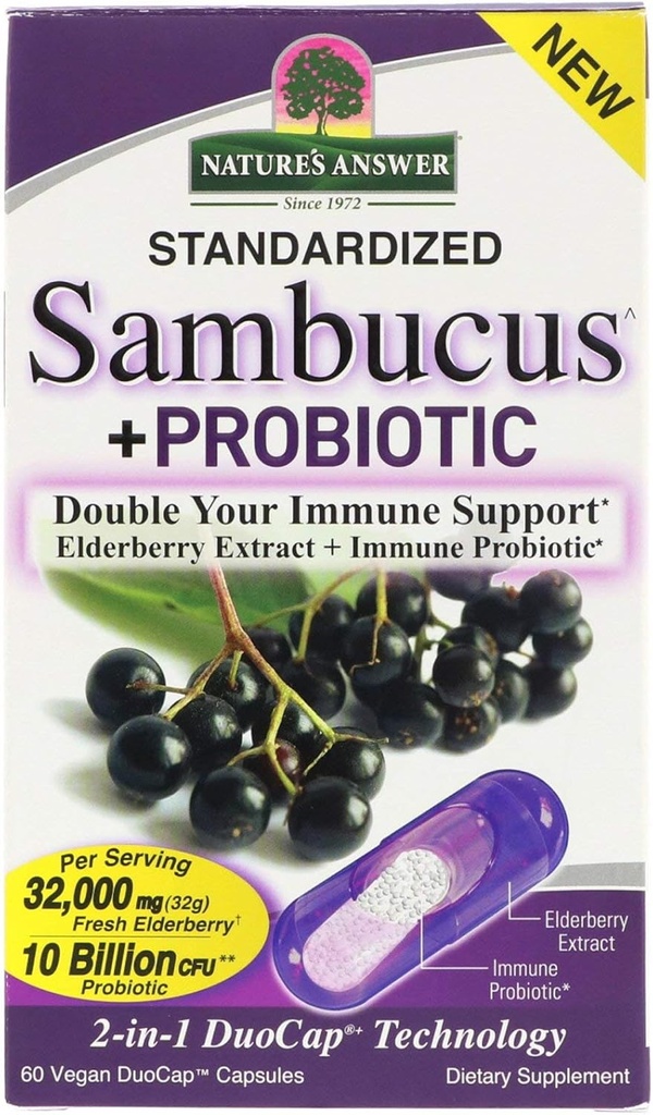 תשובתו של הטבע Sambucus + Probiotic | New 2-in-1 Double Your Immune Support