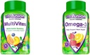 Vitafusion MultiVites Gummy Multivitamins למבוגרים עם 12 ויטמינים ומינרלים, ברי, Peach & אומגה 3 חניכיים ויטמין, ברי לימונדה פלמור, ויטמין בריאות הלב(1)