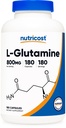 תזונה L-Glutamine 800 מ"ג, 180 קפסולות - Gluten Free, non-GMO