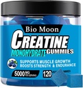Creatine Monohydrate Gummies 5000 מ"ג עבור גברים ונשים, Chewables Creatine Monohydrate עבור כוח שרירים, שריר בונה, אנרגיה Boost, תוספת טרום עבודה (120 Count)- Blueberry פלבמור